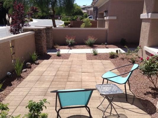 Front courtyard/walkway after. It's a paradise for bees and hummingbirds!