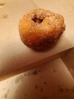 The best apple cider donut with cinnamon sugar.