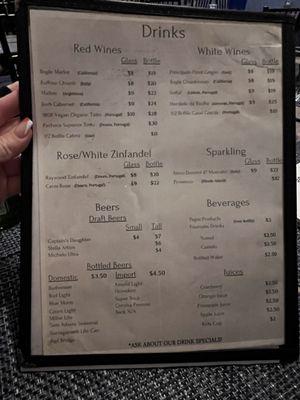 Menu as of 11-19-23