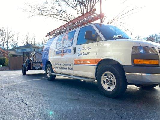 Our clean and friendly trucks bring peace of mind as we service your HVAC needs.