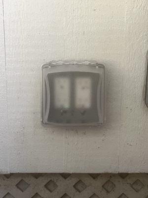 Outside weather proof cover and weather resistant outlets