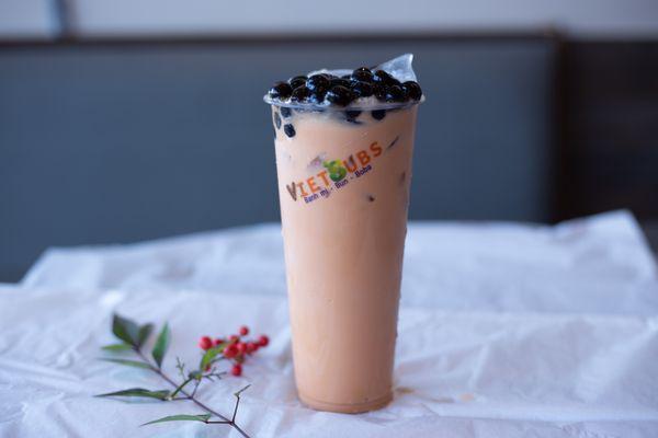 Thai milk tea with boba