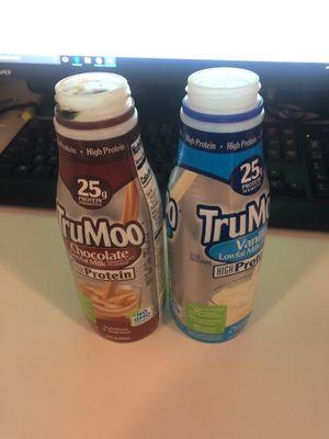 Bought these TRUMOO high protein drinks from the 7-11 on Alki. THEY WERE OPENED ALREADY!!!! Had to dump the rest down the drain. Down $9.00