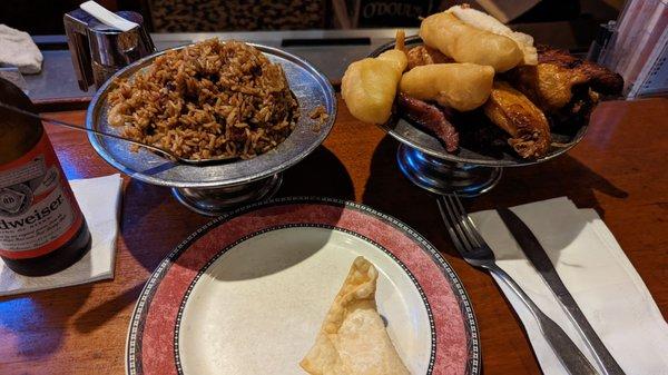 Pupu platter for one and a small pork fried rice