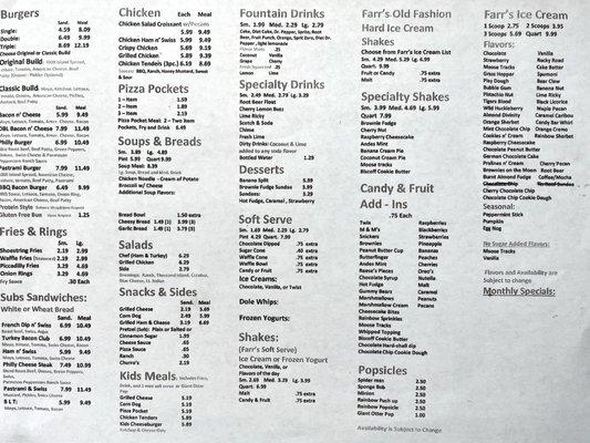 Full Menu