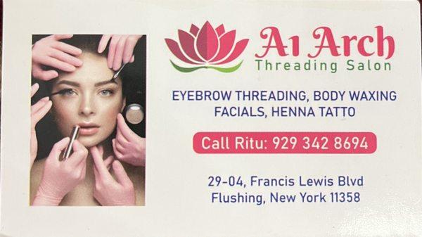 A1 Arch Threading & Beauty Salon