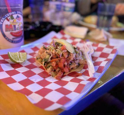 Shrimp tostada