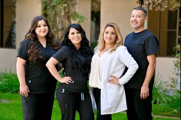 Staff Photo, Dr.Ariel, Jessica Office Manager, Rick RDA, Cierra RDA