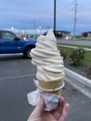 Medium vanilla cone $2.99