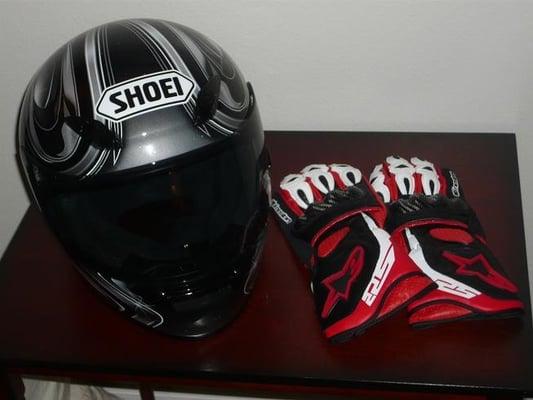 My Shoei rf-1000 and Alpinestars SP-2