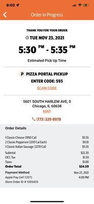 Order information