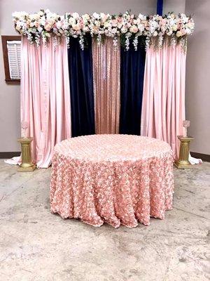 Navy blue and rose gold Table