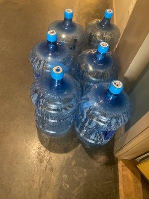 Empty water bottles!