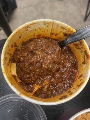 Chili? It's like a thick salty paste no means or meat is what it seems like