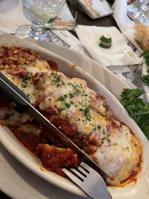 Yummy chicken parm.