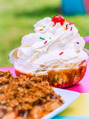 Homemade Apple Crisp Sundae,  a Fall treat