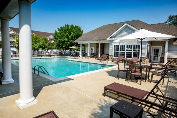 Residents at The Pointe at Neptune enjoy a resort-style pool with expansive sun deck.