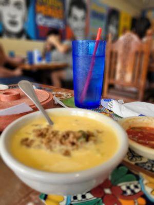 Queso with Beef, yummm!