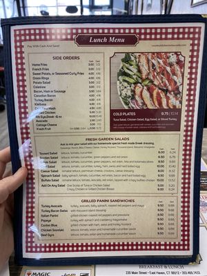 New menu - 2024 - Cash price vs Credit price