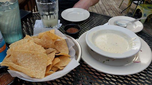 Chips, salsa and queso are good