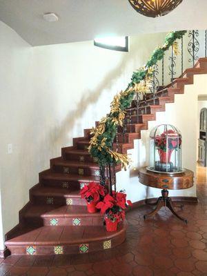 Beautiful indoor magnesite staircase that we restored.