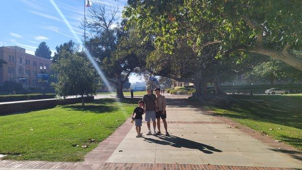 Walking the campus with my boys and checking out the UCLA campus.