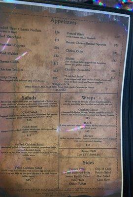 Menu as of 4/26/23