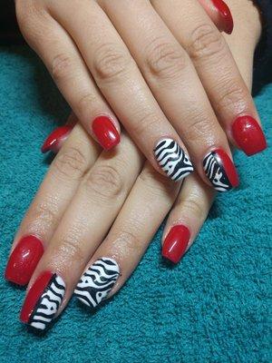 Acrylic nails with nail art