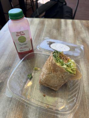 2. Feeln the Beet Cold-Pressed Juice TLT Wrap