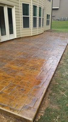 Stamped patio completed in Dacula Georgia