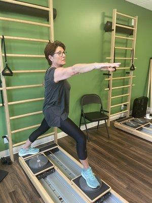 The CoreAlign is equipment that encourages dynamic movements for balance and strength. We have 8 classes a week.