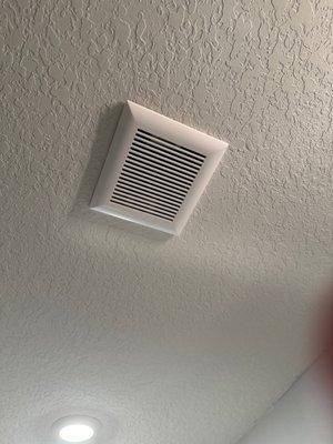 Bathroom vent installed