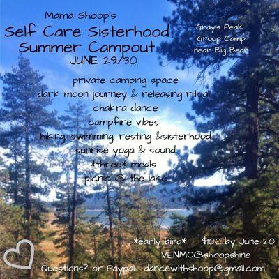 Self Care Sleepover Campout June 2019