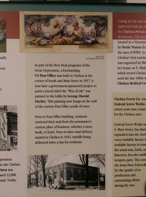 Info on the original post office built by the WPA in 1937. The original mural was restored and moved to the new post office