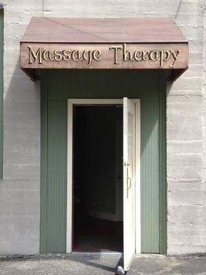 Massage Therapy entrance back of studio