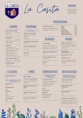 Lunch/Dinner menu