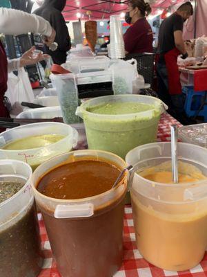 Self serve salsas + condiments