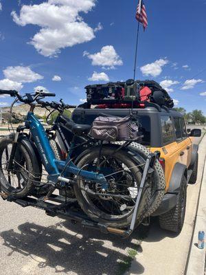 Make sure you bring a proper bike rack if you're going to take the bike away to ride elsewhere