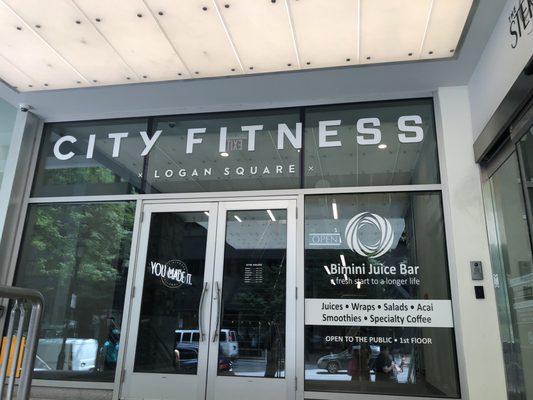 Bimini is in the City Fitness entrance