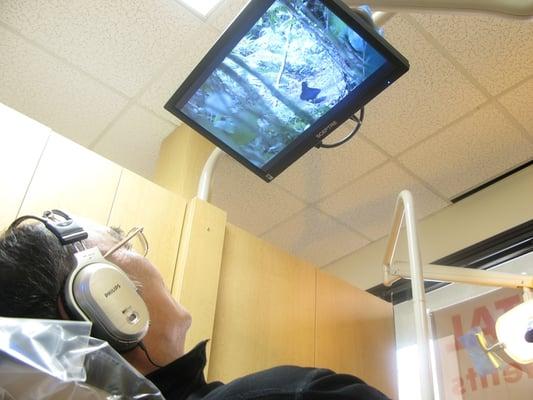 Patient Watching Movie During Treatment