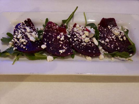 Roasted beets and goat cheese