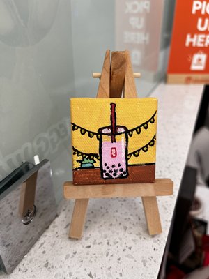 Cutest little portrait of boba tea