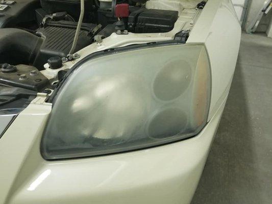 Headlight restoration before