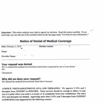 DENIAL OF MEDICAL COVERAGE, sent to my patients. But it's not a denial! What's up ASH? No one at ASH has any idea what this letter is, sure