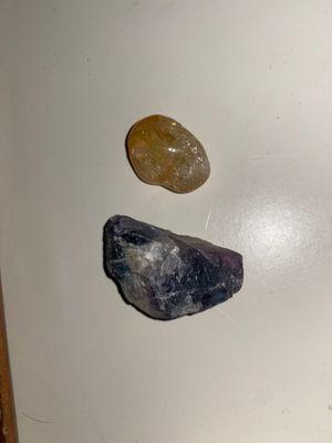 Citrine and raw fluorite (bigger in person)