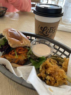 Pork BBQ slider, pickled fries & orange citrus tea