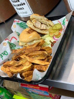 CHICKEN OLE SANDWICH WITH OUR HOME FRIES