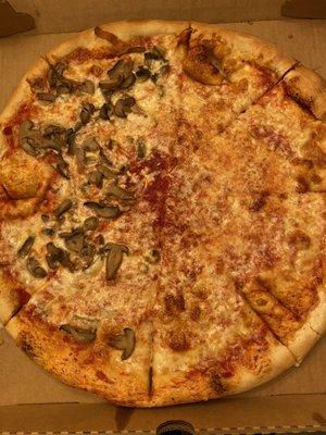 Large pizza 50/50 (mushroom/cheese)