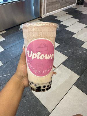 Horchata milk tea with brown boba