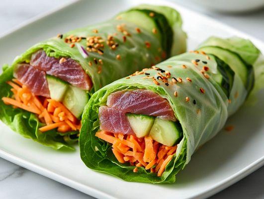 Ahi tuna rice paper wrap